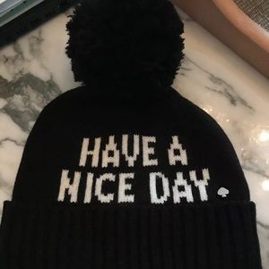 New Kate Spade Pom Pom Beanie “Have a Nice…